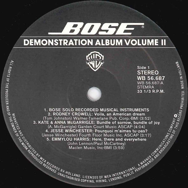 Various : Bose Demonstration Album Volume 2 (LP, Comp, Promo)