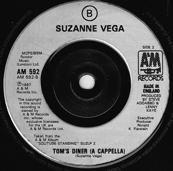 DNA Featuring Suzanne Vega : Tom's Diner (7", Single)