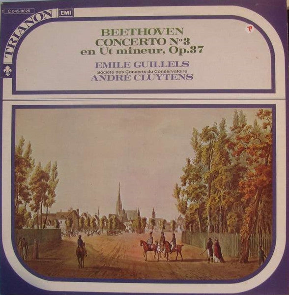 Beethoven*, Emile Guillels*, Orchestre De La Société Des Concerts Du Conservatoire, André Cluytens : Concerto N° 3 En Ut Mineur (LP, RE)