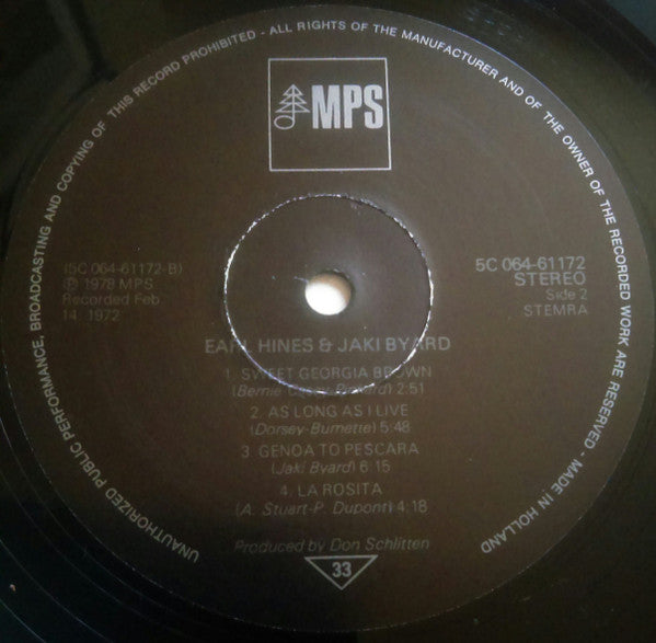 Earl Hines & Jaki Byard : Partners In Jazz (LP, Album, RE)