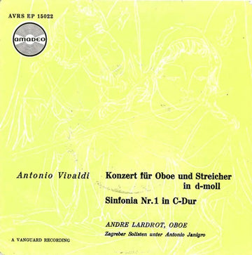 Antonio Vivaldi : Konzert Für Oboe Und Streicher In D-Moll / Sinfonia Nr.1 In C-Dur (7", EP)