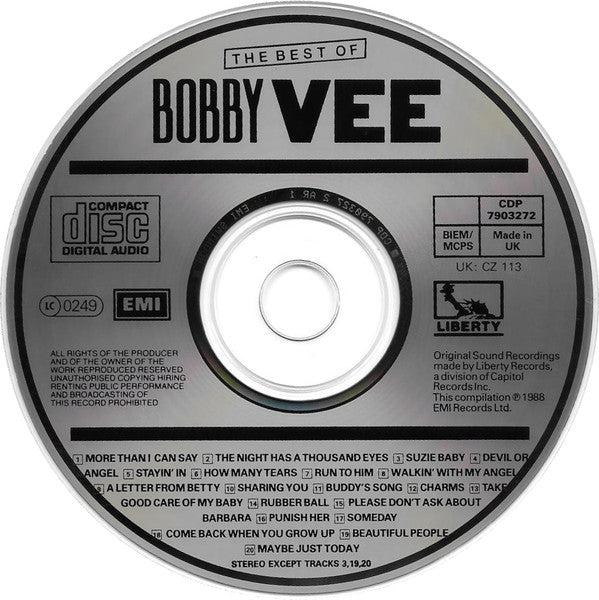 Bobby Vee : The Best Of Bobby Vee (CD, Comp, RE)
