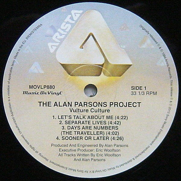 The Alan Parsons Project : Vulture Culture (LP, Album, RE, 180)
