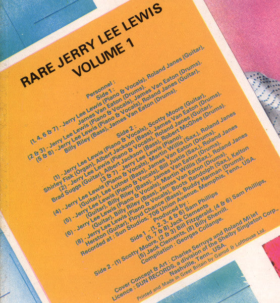 Jerry Lee Lewis : Rare Jerry Lee Lewis Volume 1 (LP, Comp, Mono)