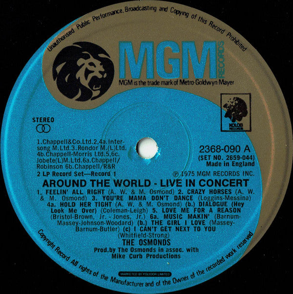 The Osmonds : Around The World (Live In Concert) (2xLP, Album)