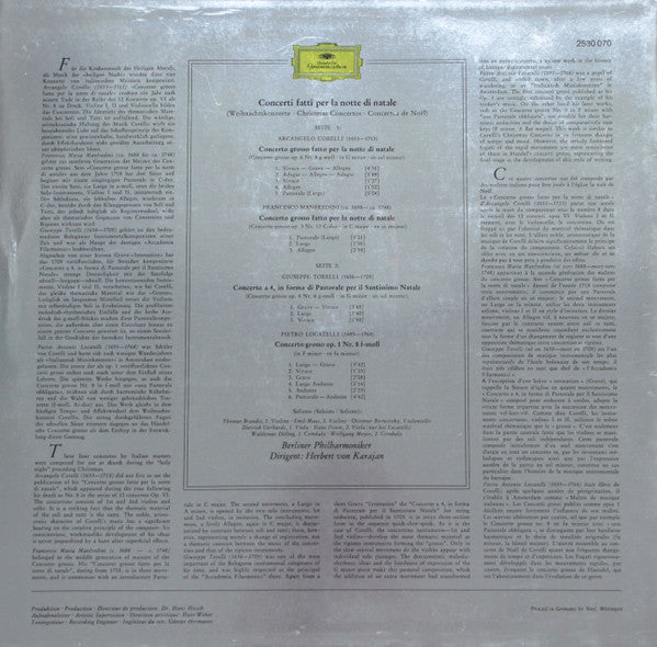 Herbert Von Karajan / Berliner Philharmoniker : Weihnachtskonzerte (LP)