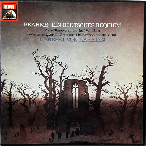 Johannes Brahms - Anna Tomowa-Sintow, José Van Dam, Wiener Singverein, Berliner Philharmoniker, Herbert Von Karajan : Ein Deutsches Requiem  (2xLP, RE + Box)