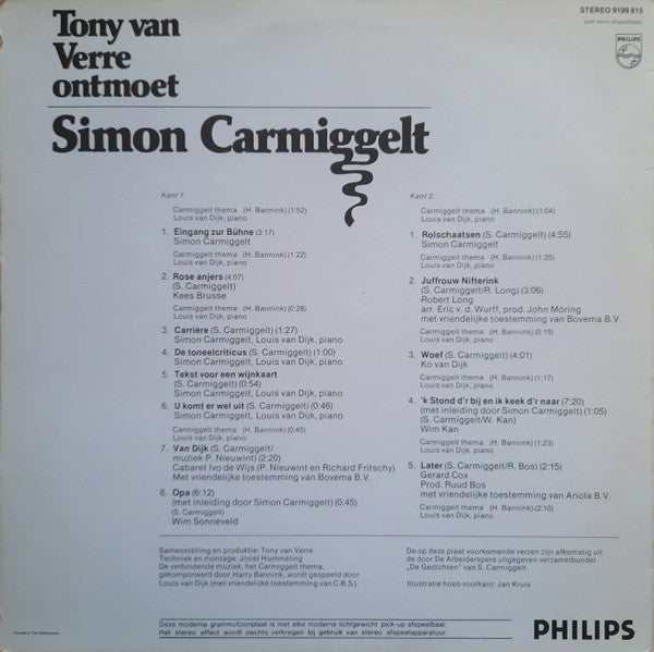 Tony van Verre Ontmoet Simon Carmiggelt : Tony Van Verre Ontmoet Simon Carmiggelt (LP, Album)
