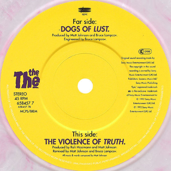 The The : Dogs Of Lust (7", Single, Pin)