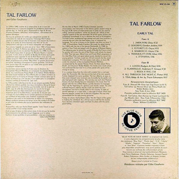 Tal Farlow : Early Tal (LP, Comp)