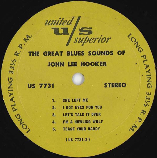 John Lee Hooker : The Great Blues Sounds Of John Lee Hooker (LP, Album, RE)