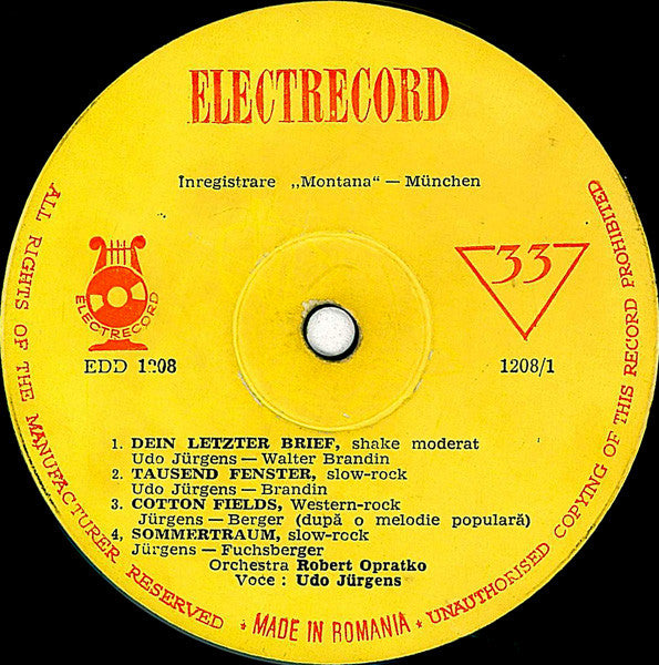 Udo Jürgens : Udo Jürgens (10", Comp, Mono)