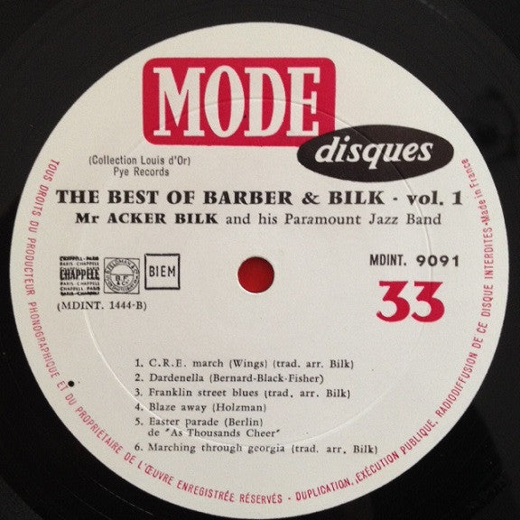 Chris Barber And Acker Bilk : The Best Of Barber And Bilk Volume One (LP, Comp, Mono)