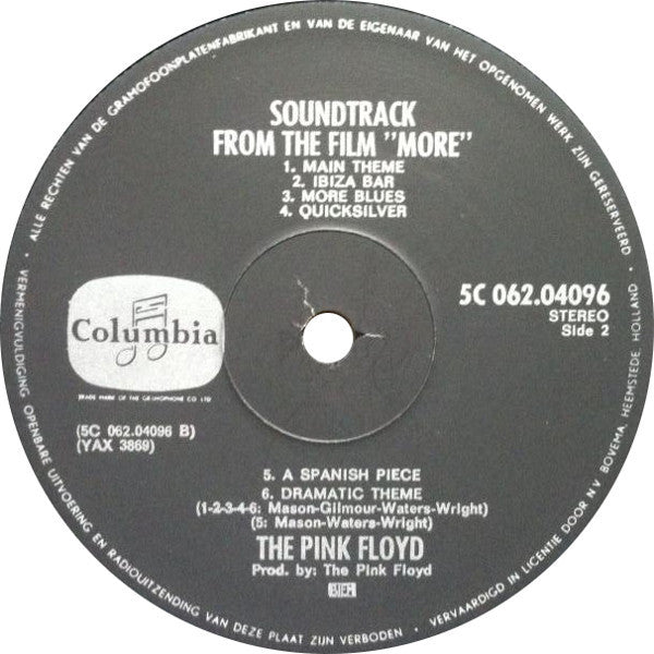Pink Floyd : Soundtrack From The Film "More" (LP, Album)