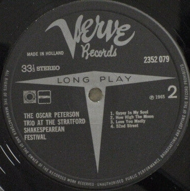 The Oscar Peterson Trio : At The Stratford Shakespearean Festival (LP, Album, RE)