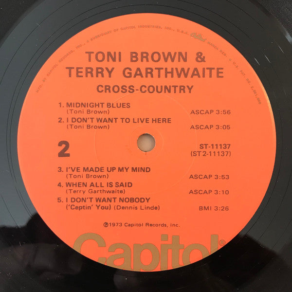 Toni Brown & Terry Garthwaite : Cross-Country (LP, Album, Los)