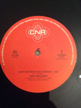 Judy Boucher : Can't Be With You Tonight (12")