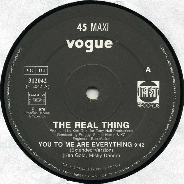 The Real Thing : You To Me Are Everything (The Decade Remix 76-86) (12", Maxi)