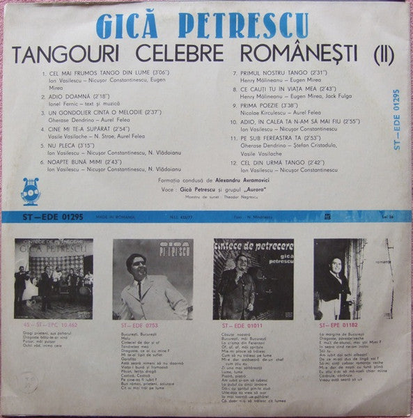 Gică Petrescu : Tangouri Celebre Românești (II) (LP, Album, RP)