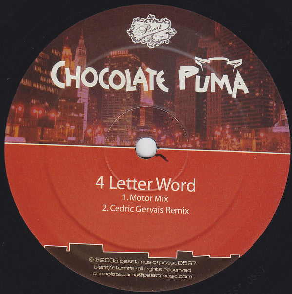 Chocolate Puma : 4 Letter Word (12")