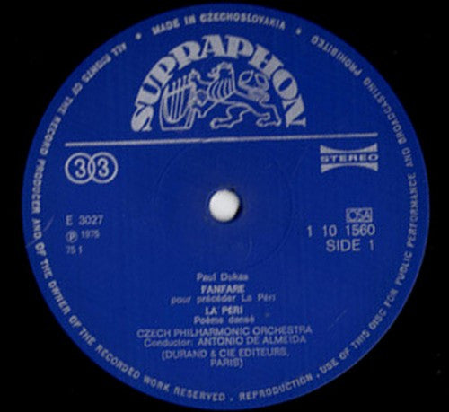 Paul Dukas, The Czech Philharmonic Orchestra, Antonio De Almeida : L'Apprenti Sorcier / La Péri / Polyeucte (LP)