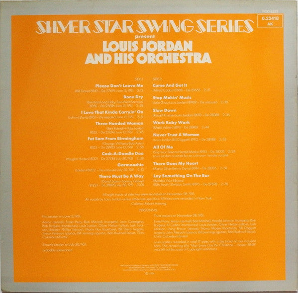 Louis Jordan And His Orchestra : Three Hot Big Band Sessions In 1951 (LP)