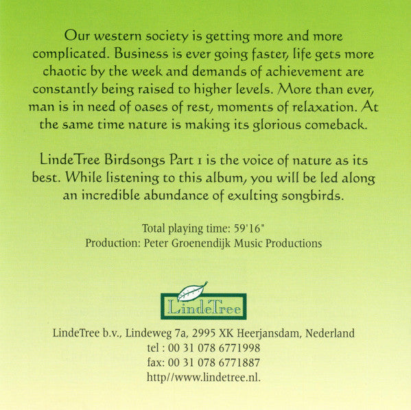 Various : Bird Songs Part 1 (CD)