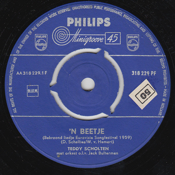 Teddy Scholten Met Orkest O.l.v. Jack Bulterman : 'n Beetje (7")