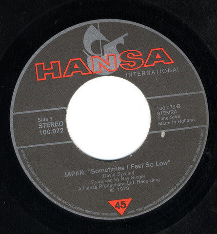 Japan : Adolescent Sex (7", Single)