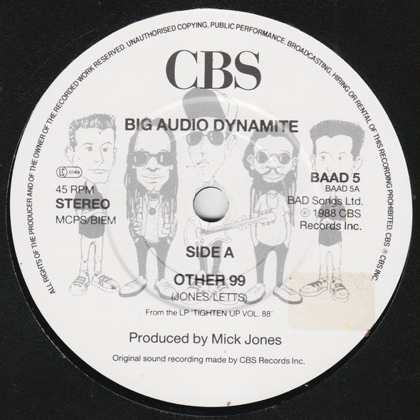 Big Audio Dynamite : Other 99 (7", Single)