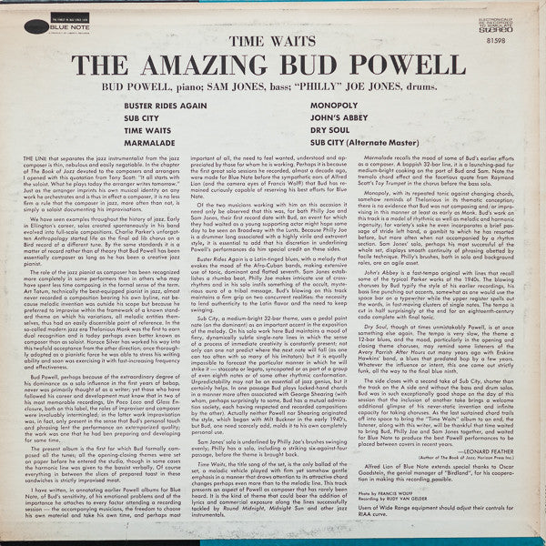 The Amazing Bud Powell* : Time Waits (LP, RE)