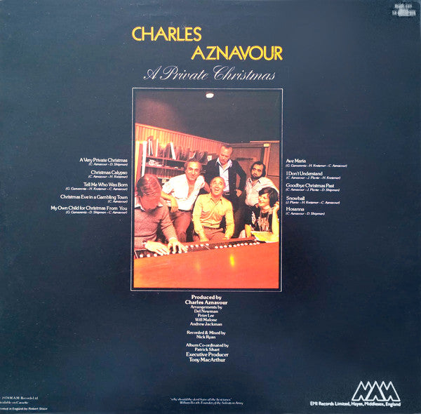 Charles Aznavour : A Private Christmas (LP, Album, RE)