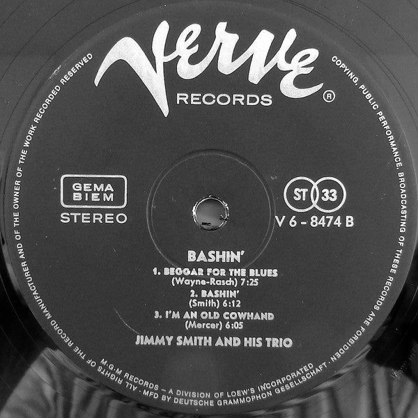 Jimmy Smith : Bashin' (The Unpredictable Jimmy Smith) (LP, Album)