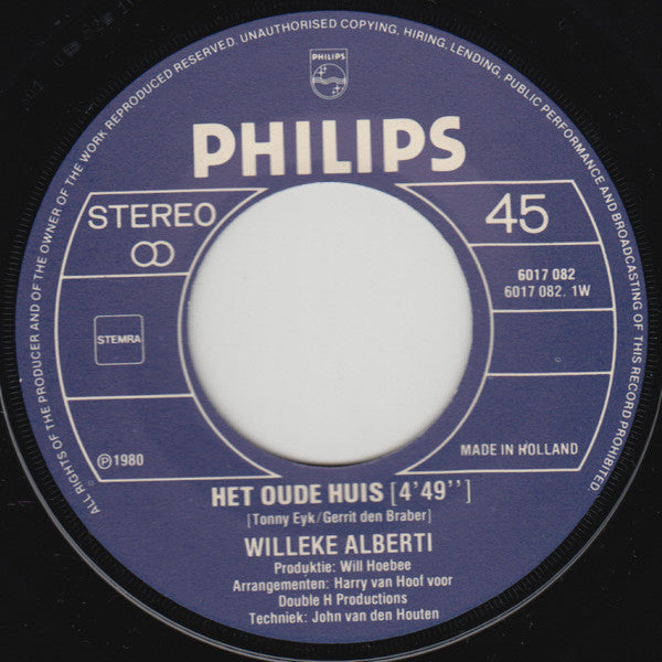 Willeke Alberti : Het Oude Huis  (7", Single)
