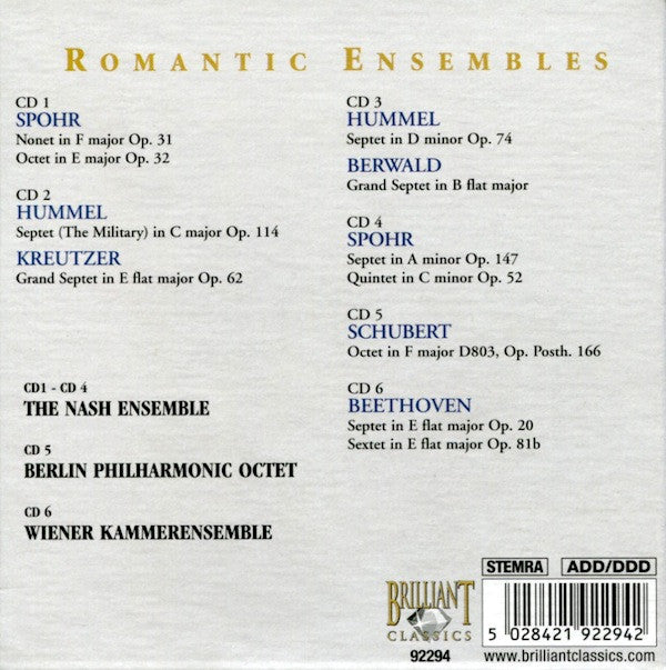 Various : Romantic Ensembles (6xCD + Box, Comp)