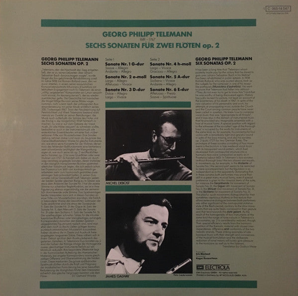Georg Philipp Telemann - James Galway • Michel Debost : Sechs Sonaten Für Zwei Flöten, Op. 2 (LP, Album)