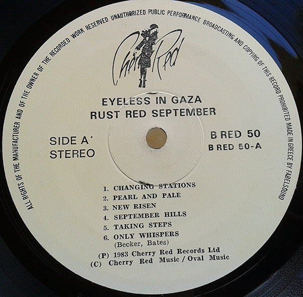 Eyeless In Gaza : Rust Red September (LP, Album)