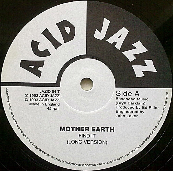 Mother Earth : Find It (12", Single)