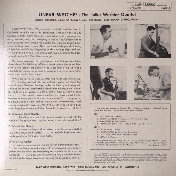 Julius Wechter Quartet : Linear Sketches (LP, Album, RE)