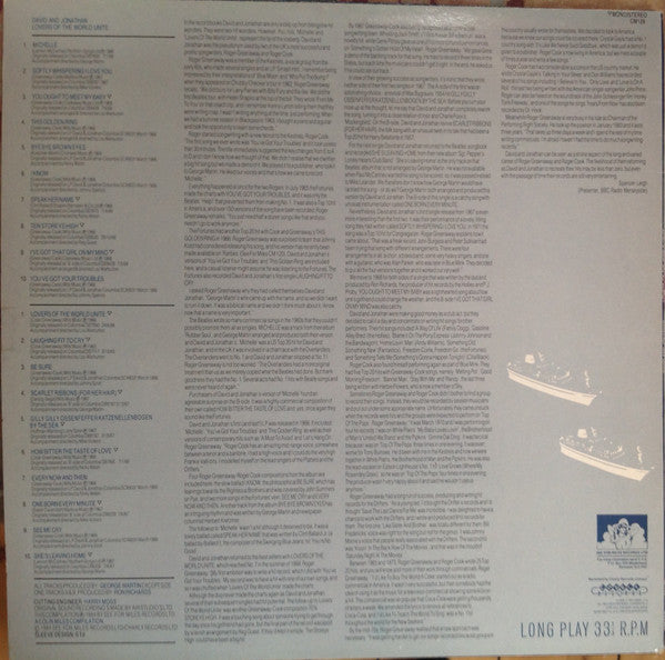 David & Jonathan : Lovers Of The World Unite (LP, Comp)