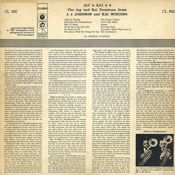 J.J. Johnson & Kai Winding : Jay & Kai + 6: The Jay And Kai Trombone Octet (LP, Album, Mono, Mis)