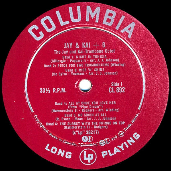 J.J. Johnson & Kai Winding : Jay & Kai + 6: The Jay And Kai Trombone Octet (LP, Album, Mono, Mis)