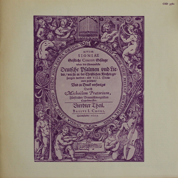 The Early Music Consort Of London Conducted By David Munrow - Michael Praetorius : Music By Praetorius: Dances From Terpsichore / Motets From Musae Sioniae (LP, Album)