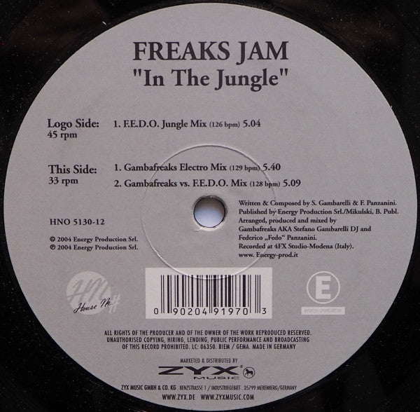 Freaks Jam : In The Jungle (12")