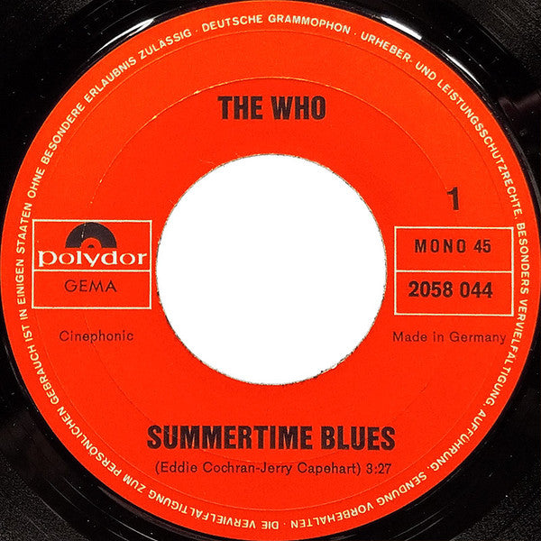 The Who : Summertime Blues (7", Single, Mono)