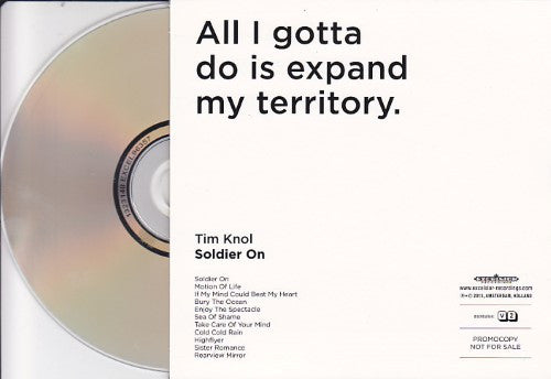 Tim Knol : Soldier On (LP, Album, Whi + CD, Album, Promo)