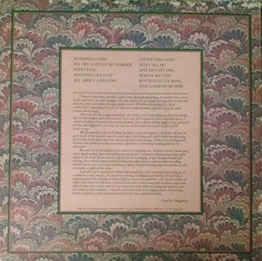 Donna Fargo : All About A Feeling (LP, Album, PRC)