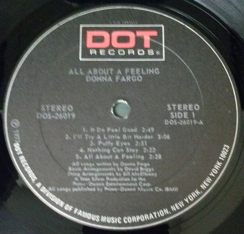 Donna Fargo : All About A Feeling (LP, Album, PRC)
