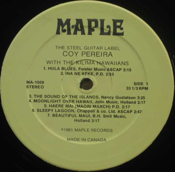 Coy Pereira & De Kilima Hawaiians : Sentimental Steel Guitarist Of The Kilima Hawaiians (LP, Album)