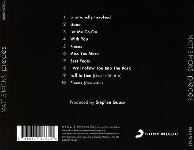 Matt Simons : Pieces (CD, Album)